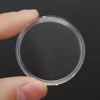 

50pcs Plastic Coin Holder Clear Round Storage Case Box Capsule Supplies Gasket