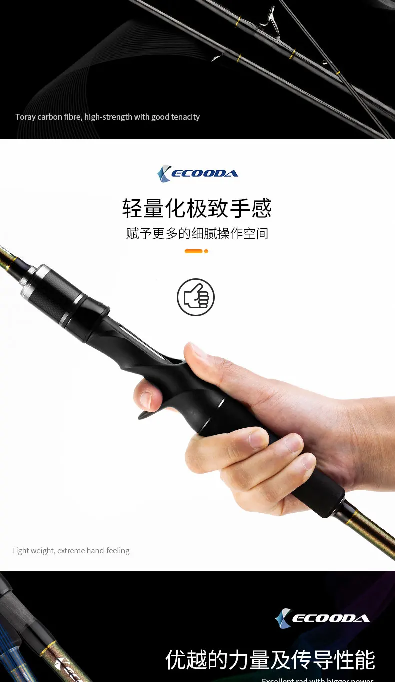 Дорожное удилище ECOODA направляющее кольцо Fuji EHKT 2,4 м 4 секции приманка литье удилище литье спиннинговое удилище приманка 2-10 г приманка удилище