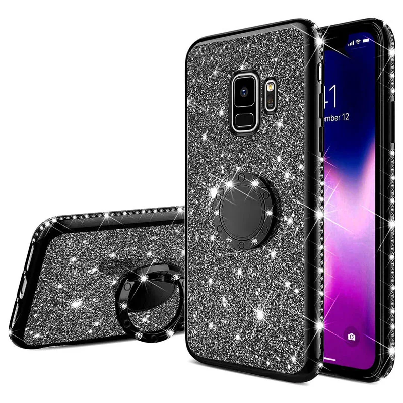 Fashion Bling Ring Soft Cover Case For Samsung Galaxy S8 S9 S10 Plus S10e A10 A20 A20E A30 A40 A50 A70 A6 A8 J4 J6 2018 | Мобильные