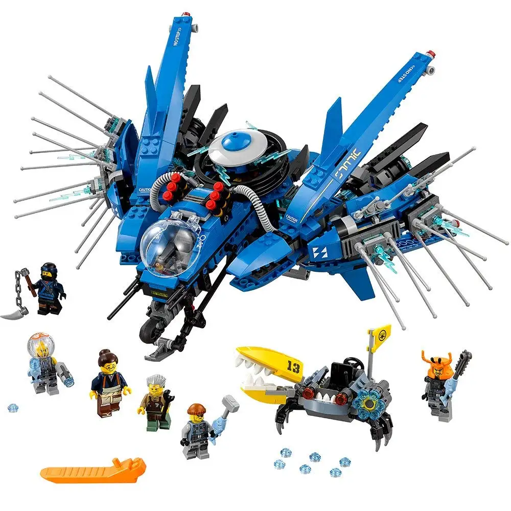 

10721 876pcs New Ninja Lightning Jet Building Block Brick Compatible Legoinglys Ninjaoing 70614 Toys Gift for Children Christmas