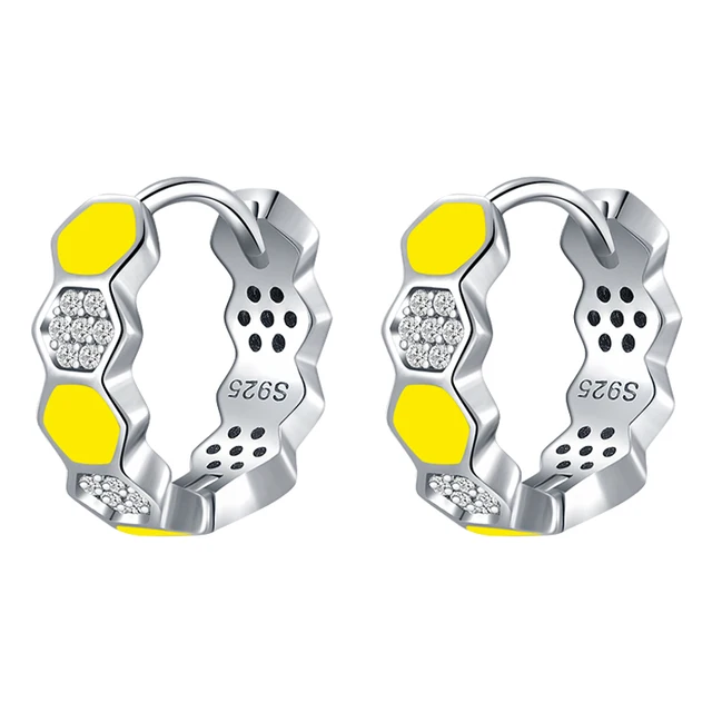 2021 Trend New 925 Sterling Silver Hoop Earrings For Women Fashion Jewelry Original Luxury Summer Party Colored Huggie Earring HES15