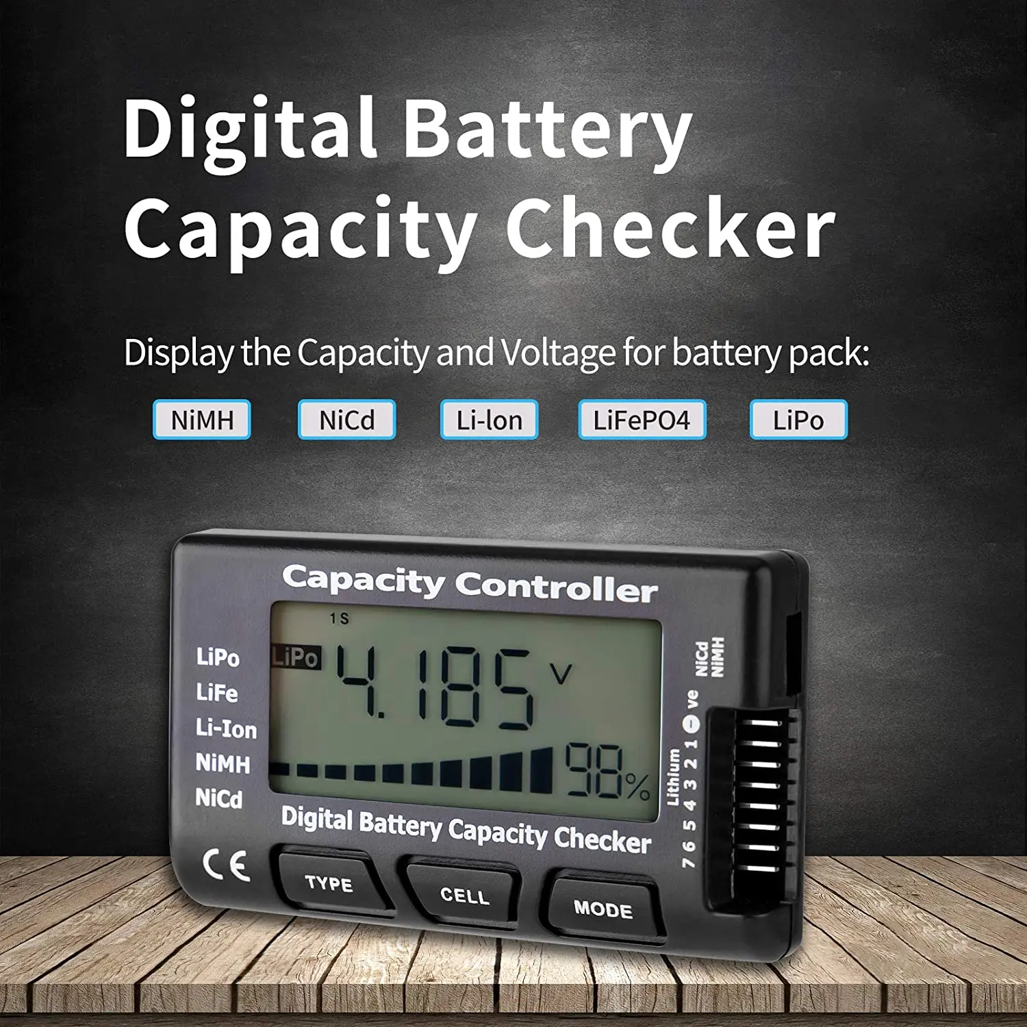 1-7S Digital Battery Capacity Detector Power Display LCD Checker Tester Voltage Controller LiPo LiFe Li-ion NiMH Nicd for RC Car 5
