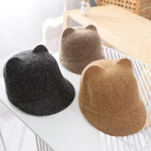 Осенне-зимняя Детская шерстяная шапка, милая модная шапка для верховой езды для мальчиков и девочек, шапка с утиным язычком, теплая шапка из чистой шерсти