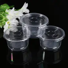 50 шт одноразовые чашки набор 180 мл соус горшок контейнер Jello Shot чашка для хранения слизи с крышкой для кетчупа 72XF