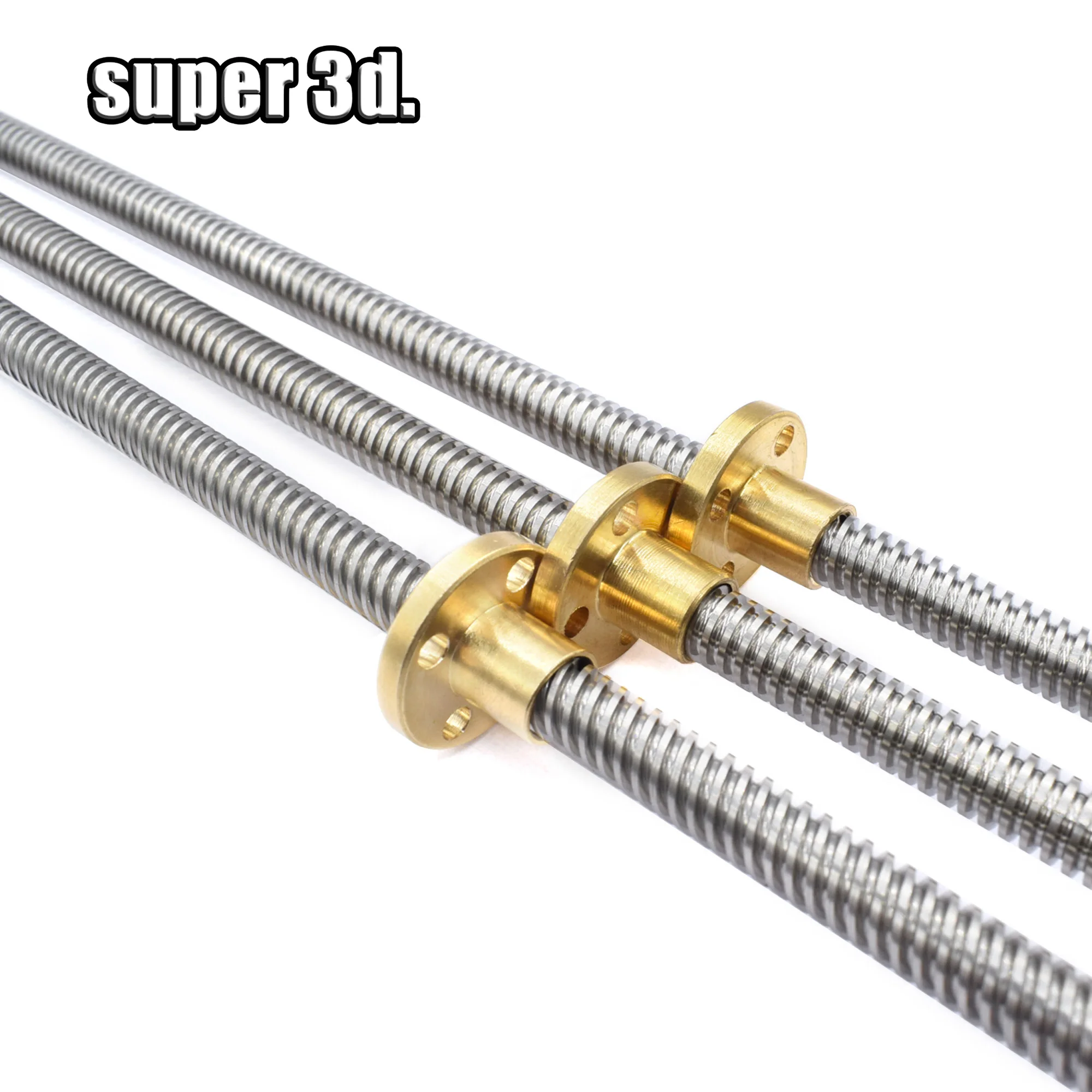 

T8 Lead Screw OD 8mm Pitch 2mm Lead 8mm 150mm 200mm 300/400mm 500mm Trapezoidal Screws With Brass Nut For cnc Reprap 3D Printer