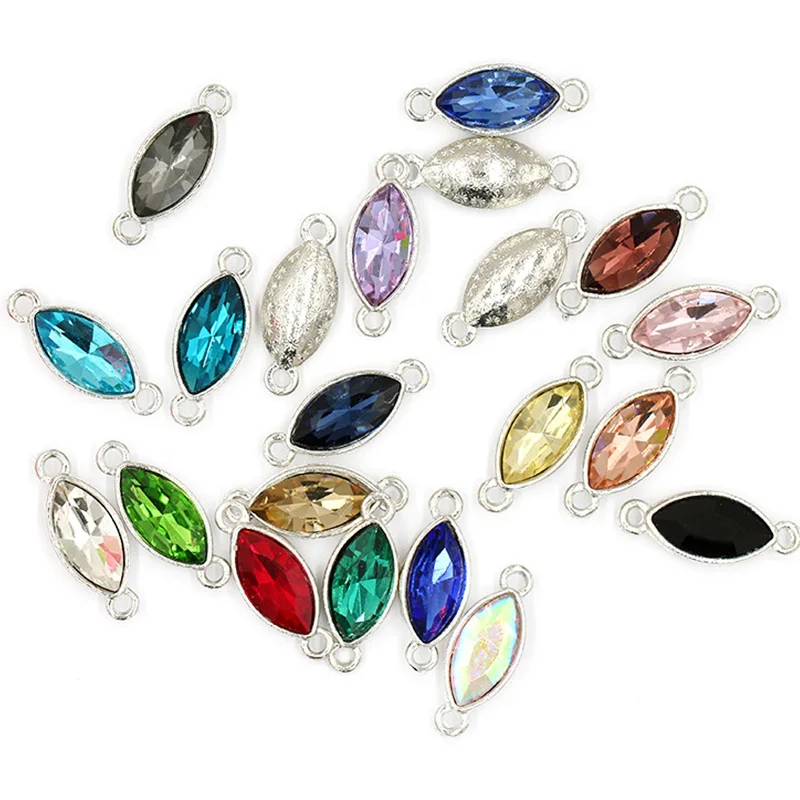 20pcs Crystal Glass Horse Eye Earrings Bracelet Connectors Charms Pendant for DIY Necklaces Jewelry Making Accessories | Украшения и