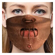 1pc drôle Expression impression Masque visage adulte unisexe fête masques lavable réutilisable tissu bouche moufle anti-poussière visage bouclier Masque