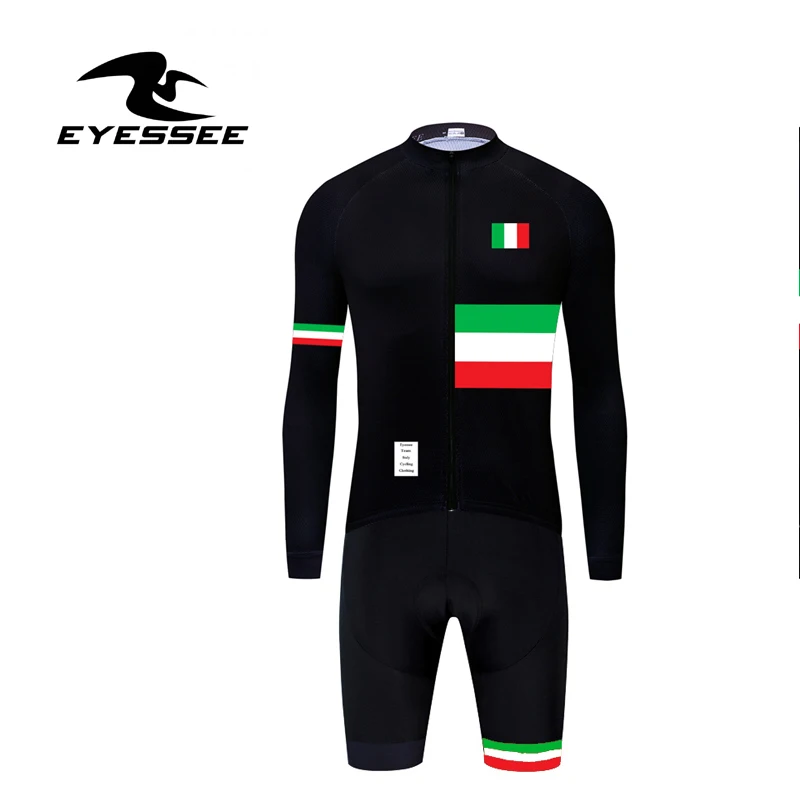 Длинный рукав велокостюм Ropa Ciclismo Велоспорт Спортивная Триатлон Одежда eyessee Триатлон режим Италия велосипедная одежда