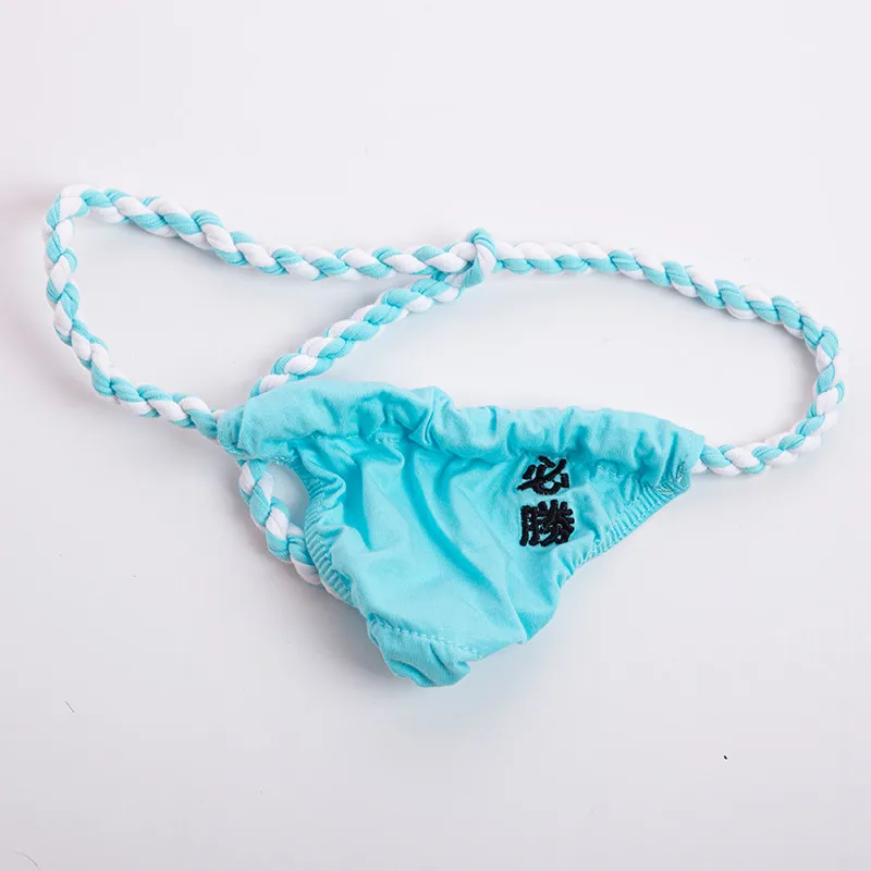 Perizoma sexy da uomo a vita bassa in seta ghiacciata con spalline Perizoma sexy da uomo a vita bassa in seta ghiacciata con spalline