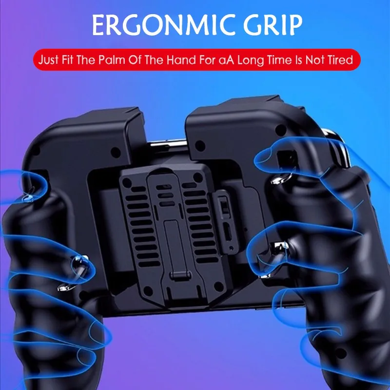  H9 Six Fingers SR Cooling Fan Gamepad Controller Cooler for iPhone Android for PUBG Games Buil-in B