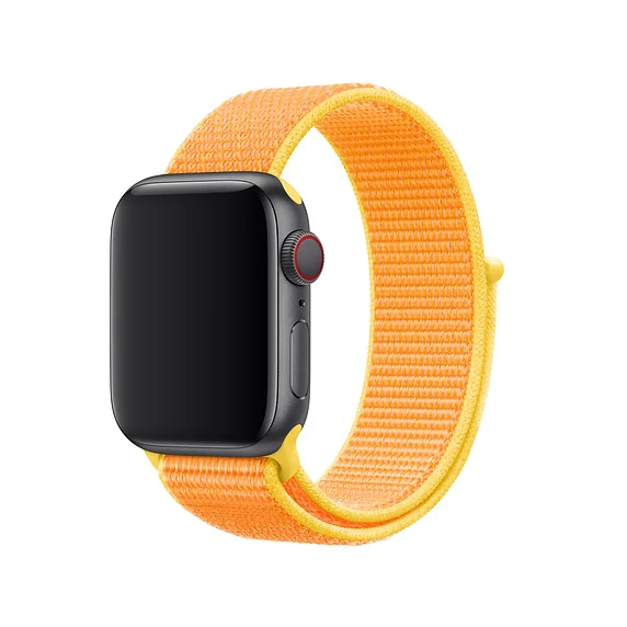 canary yellow Новинка, цветной тканый нейлоновый спортивный ремешок для Apple Watch, 42 мм, 38 мм, 40 мм, 44 мм, мягкий браслет, ремешок для iWatch, серия 5, 4, 3, 2, 1 - Цвет ремешка: canary yellow
