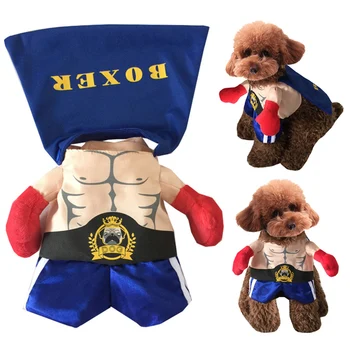 

Dog Cat Costumes Boxer Cosplay Suit Funny Pet Clothing Halloween Christmas Uniform Clothes for Puppy Dogs Cats J2Y