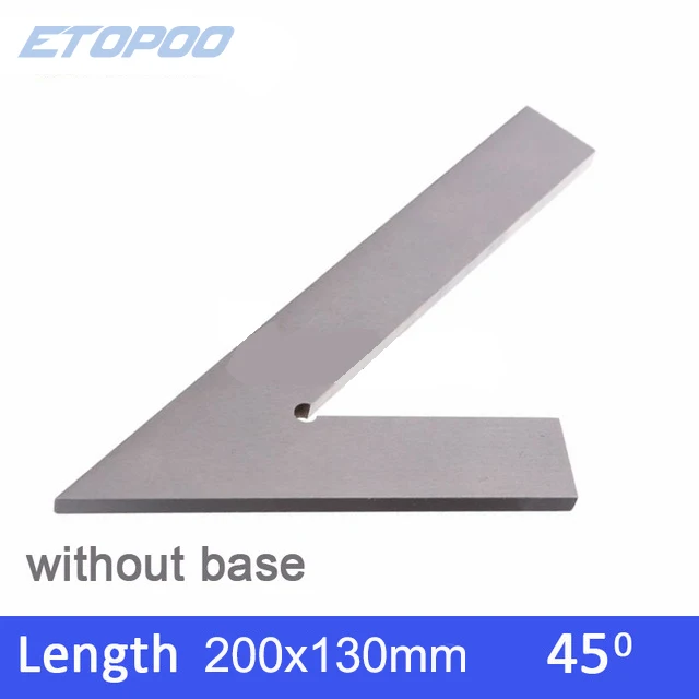 Precision Steel Industrial Try Square with Wide Base - 45-Degree Angle