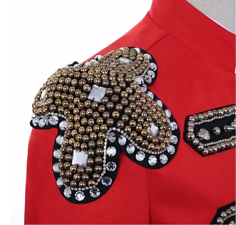 S-6XL!Men's white standing-collar punk suit jacket new guest performance clothes customized wholesale