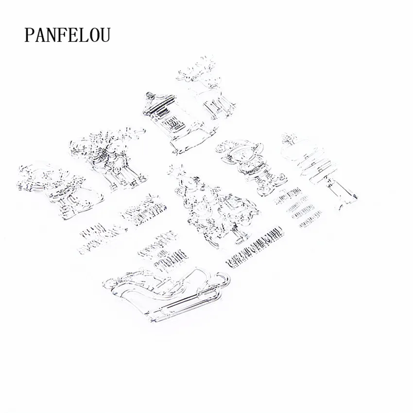 PANFELOU, Рождественский олень, прозрачный силиконовый штамп/печать, сделай сам, Скрапбукинг/фотоальбом 17x15 см, прозрачные штамп, листы