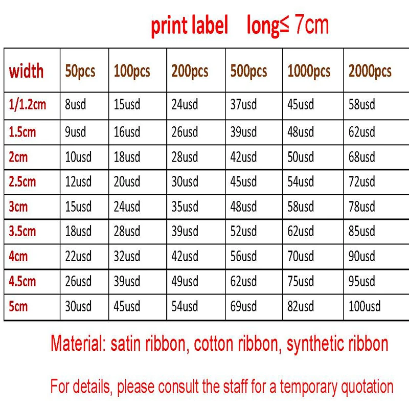 Width 1.5cm Silk Satin Ribbon Printing Garment Clothing Care Label Printed Washable Label Tag