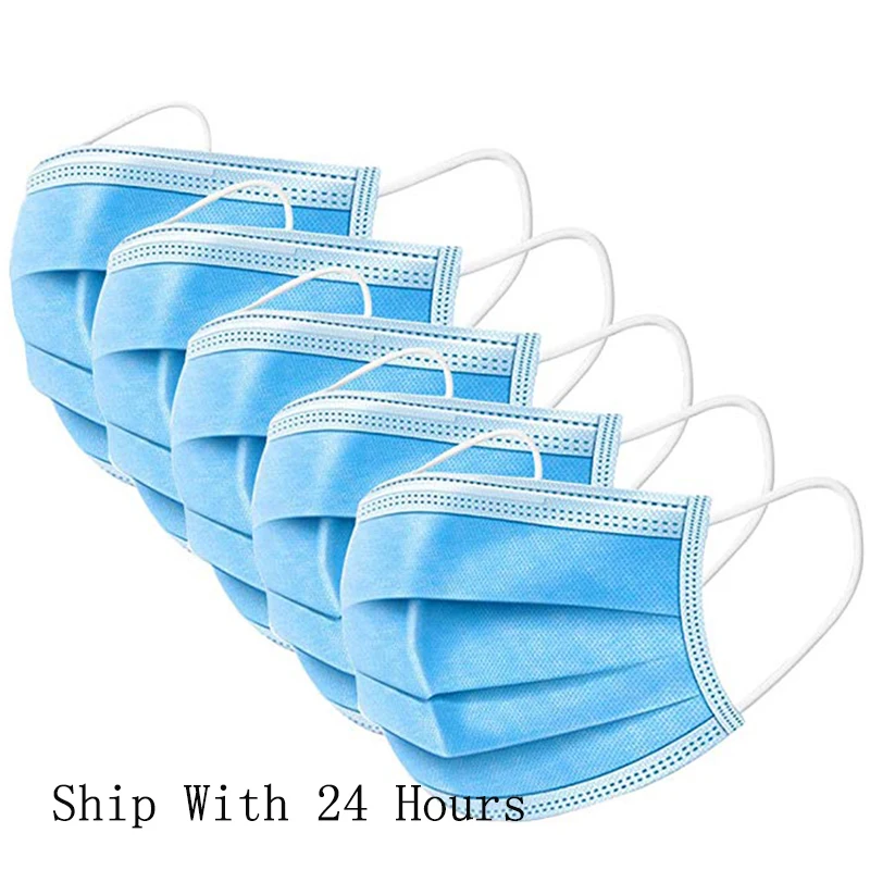 

5/10 pcs Non Woven Disposable Face Mask 3 Layer disposable face Masks Dust Filter Elastic Facial Dust-Proof Safety Masks