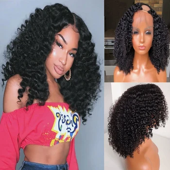 

Kinky Curly U Part Wig 1*3inch 180% Density Human Hair Brazilian Virgin Hair Upart Wigs Kinky Curly U Shape Wig For Black Woman