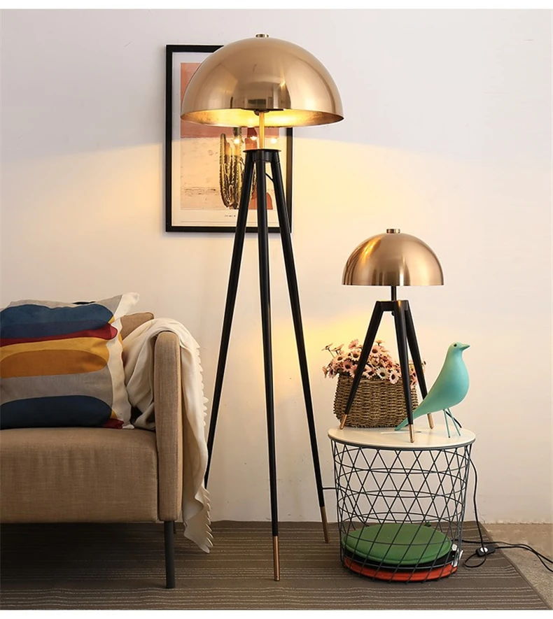 Дизайнерские торшеры металлические гальванические грибные головы дома deco стоячие лампы для гостиной спальни прикроватная настольная лампа