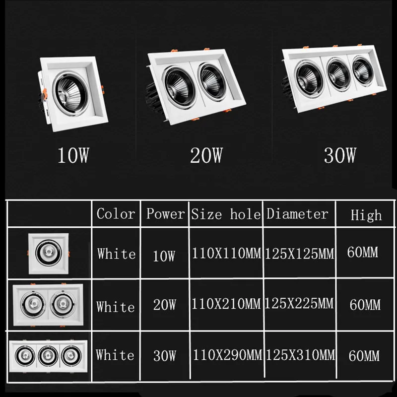 LED-downlights-LED-Spot-Super-Bright-Recessed-square-COB-10w-20W-30w-LED-Spot-light-LED
