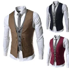 Клетчатые смешанные цвета для мужчин, повседневный жилет, пальто EBay,, модный поддельный жилет из 2 частей