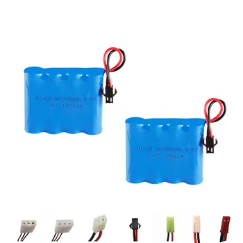 

1400mah 4.8v Rechargeable Battery For Rc toys Cars Tanks Robots Boats Guns NICD 4.8v Rechargeable Battery 4*AA Battery Pack 2Pcs