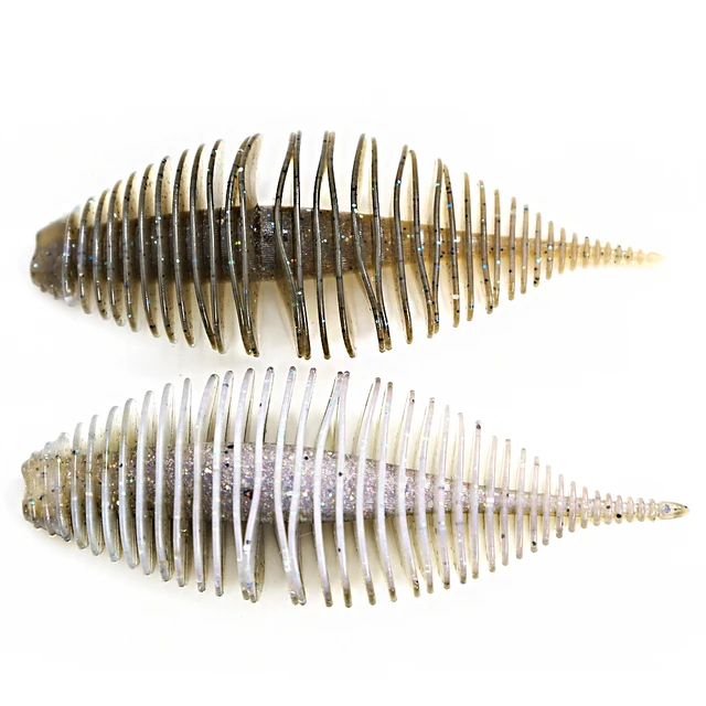 B&U BELLOWS GILL Soft Lure Worm Fishing Bass Lure Silicone Baits Soft Rubber For Fishing Swimbait Artificial leurre souple GRAY WHITE