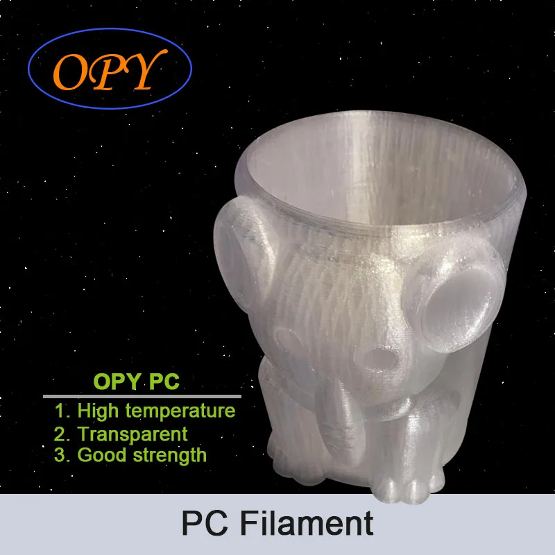 Transparent Polycarbonate 3D Printing Filament, 1.75mm, 1kg Spool