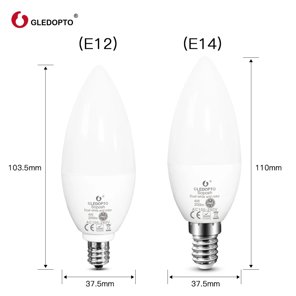 G светодиодный OPTO Zigbee 3 0 умный дом лампы в форме свечи Pro 4 W E12/E14 работы с