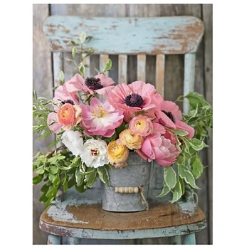 

Full 5D Diy Diamond Painting FLOWER ON THE CHAIR Mosaic Diamond Rhinestone Embroidery Cross Stitch Home Decor Handicrafts Gift