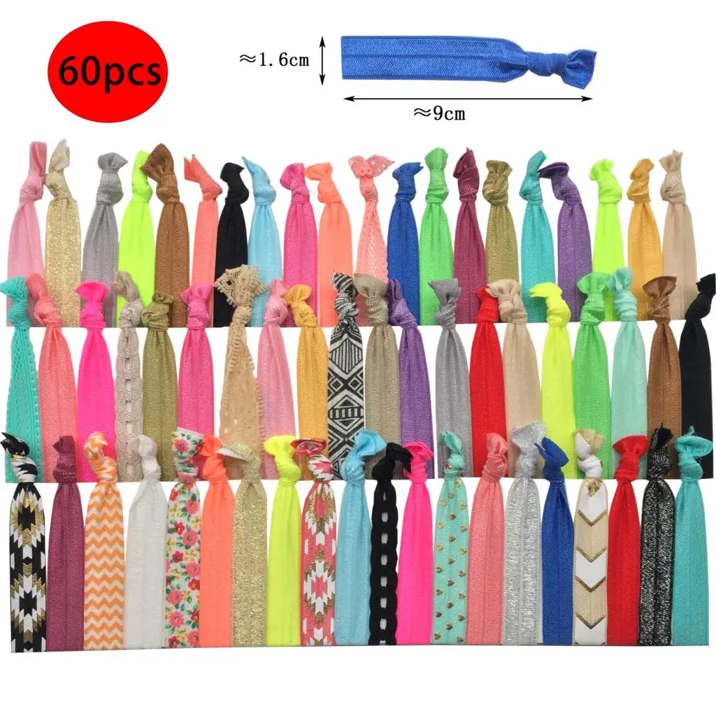 ZD001-60PCS 30 шт./60 шт./партия, женские галстуки для волос с принтом, Эластичные аксессуары, ленты для волос, Модный золотой леопард, корейский стиль, без коробки - Цвет: ZD001-60PCS