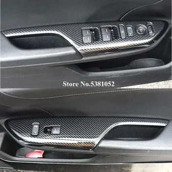 

Carbon Fiber Car Window Switch Cover Button Panel Trim Inner Armrest Decoration For Honda Civic 2019 Car Styling Accessories