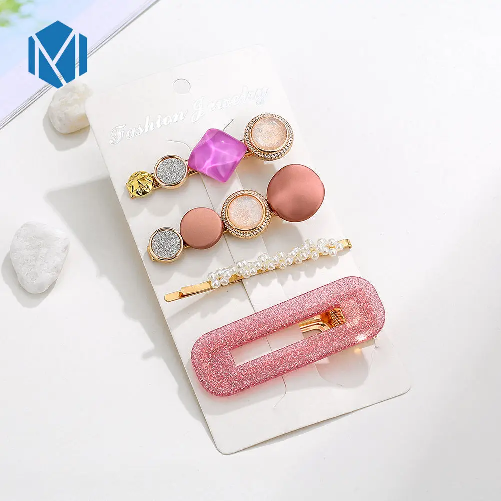 Style R M MISM INS стильные Acecate жемчужные заколки для волос для женщин Modish винтажные мраморные заколки для волос для девочек модный Набор шпилек - Цвет: Style R