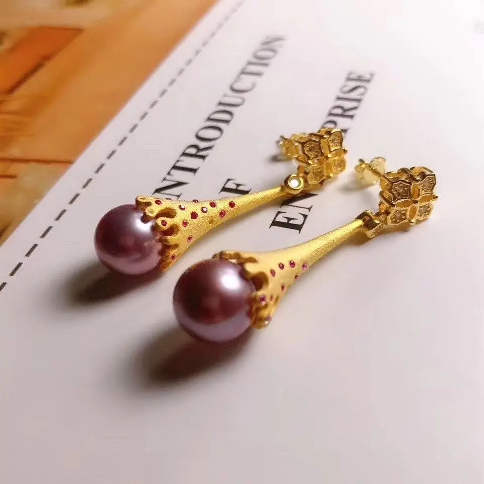 

Серьги-подвески из серебра 925 пробы, 10-11 мм