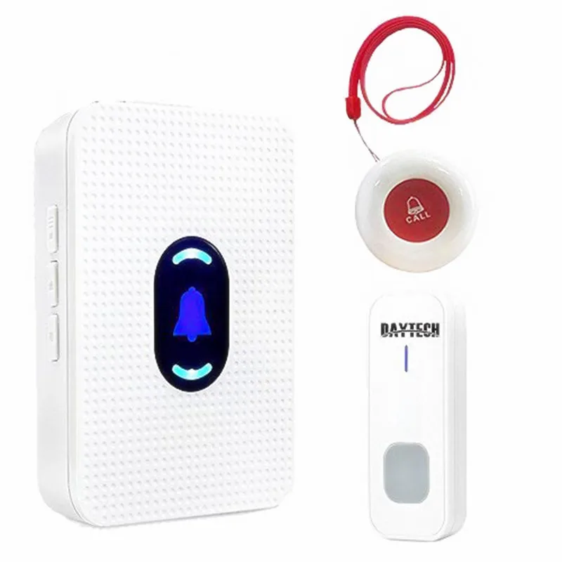 1 Receiver 2 Buttons DAYTECH беспроводной уход пейджер кнопка вызова персональное оповещение для домашнего пациента медсестры пожилых людей инвалидов - Цвет: 1 Receiver 2 Buttons