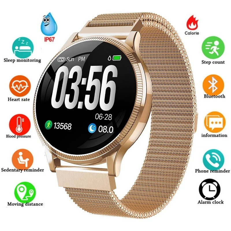

Fitness Sports Smart Watch Bluetooth Pedometer IP67 Waterproof Heart Rate Monitor Sleep Tracking Color Screen Message Reminder