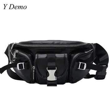 

Y Demo Techwear Chic Waist Bag Women Punk Buckles One Shoulder Bag Grunge Pocket Zipper Handbag Female New