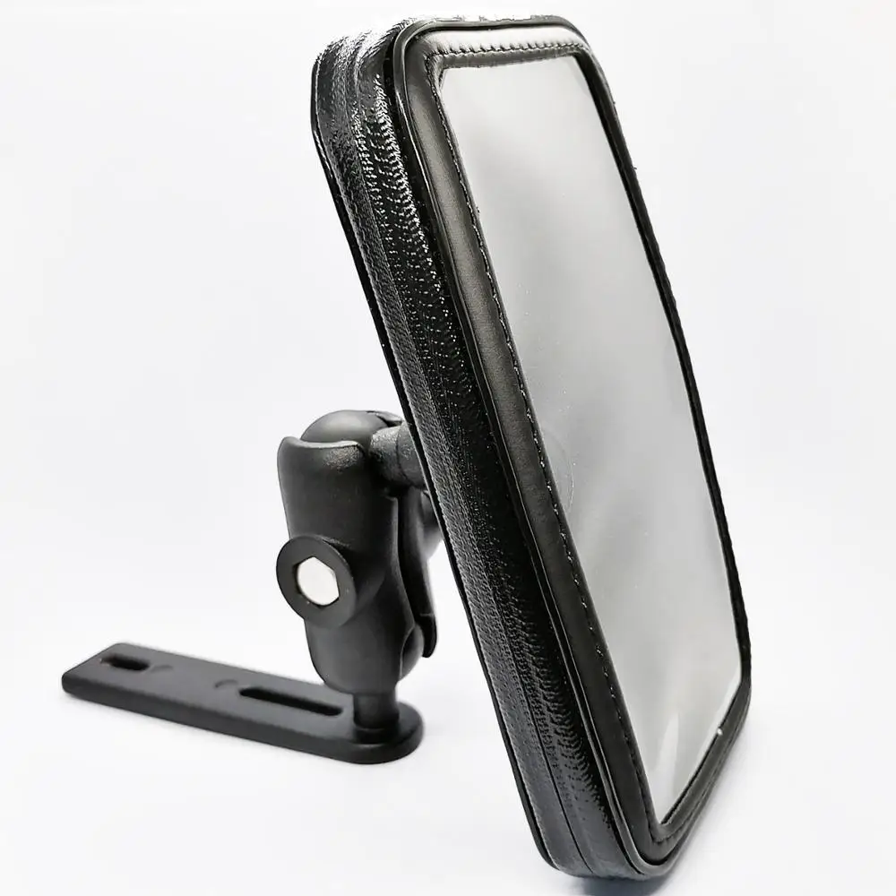 Motorcycle Aluminum Brake/Clutch Reservoir Cover Base Mount Mobile Phone Holder Water Resistance