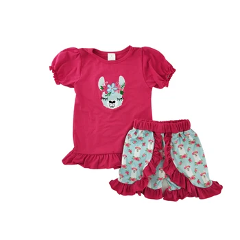 

Summer sweet girl costume cute bull head chick shorts children's boutique set