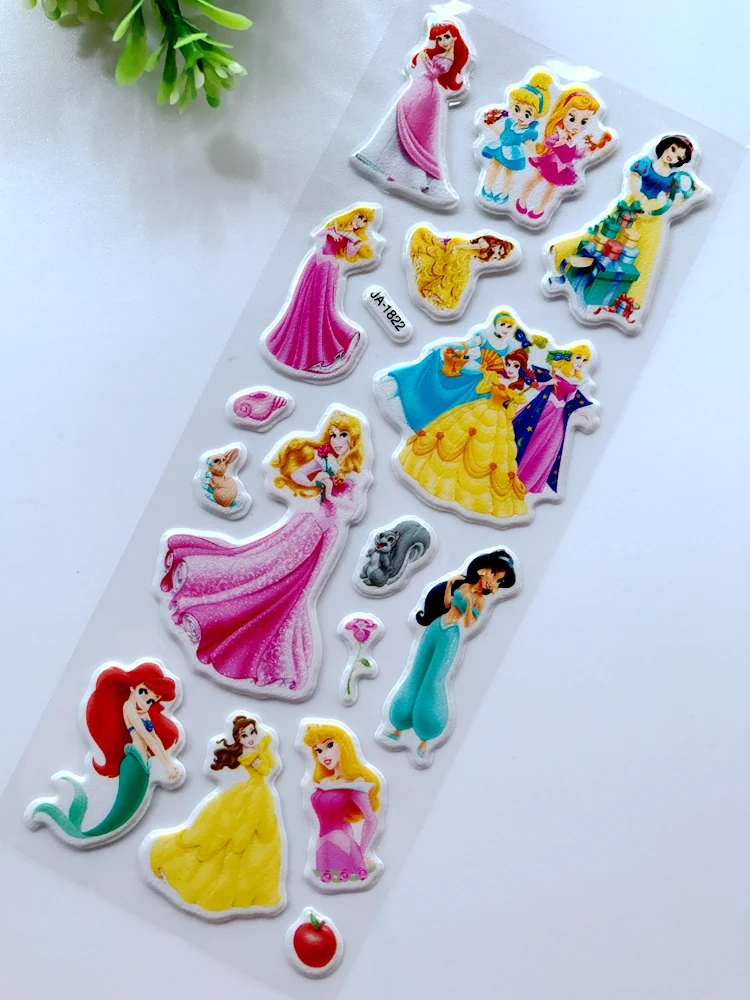 12 листов/набор Дисней Белоснежка Русалка Принцесса Скрапбукинг для детской комнаты декор дневник украшение для ноутбука игрушка 3D наклейка