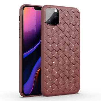 

100pcs Woven Pattern Ultra Thin Soft TPU Rubber Case For iPhone 11 Pro Max XS XR X 8 7 6 6S Plus All-inclusive Protective Cover