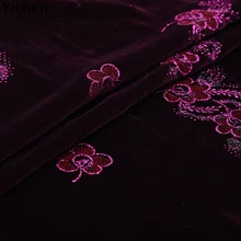 114 см* 50 см позолоченная натуральная шелковая бархатная ткань шелковица бархатное платье Cheongsam юбка подкладка позолоченная бархатная ткань