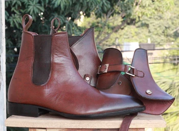 

High Quality Fashion Men Top Quality Pu Leather Boots Male Casual Classic Trendy Low Heel Chelsea Boots Zapatos De Hombre TV653