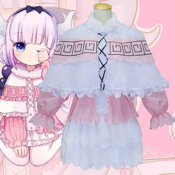 

Miss Kobayashi's Dragon Maid Kamui Kanna Shirt Dress Uniform Meidofuku Anime Outfit Cosplay Costumes Kanna Wig headwear Cosplay