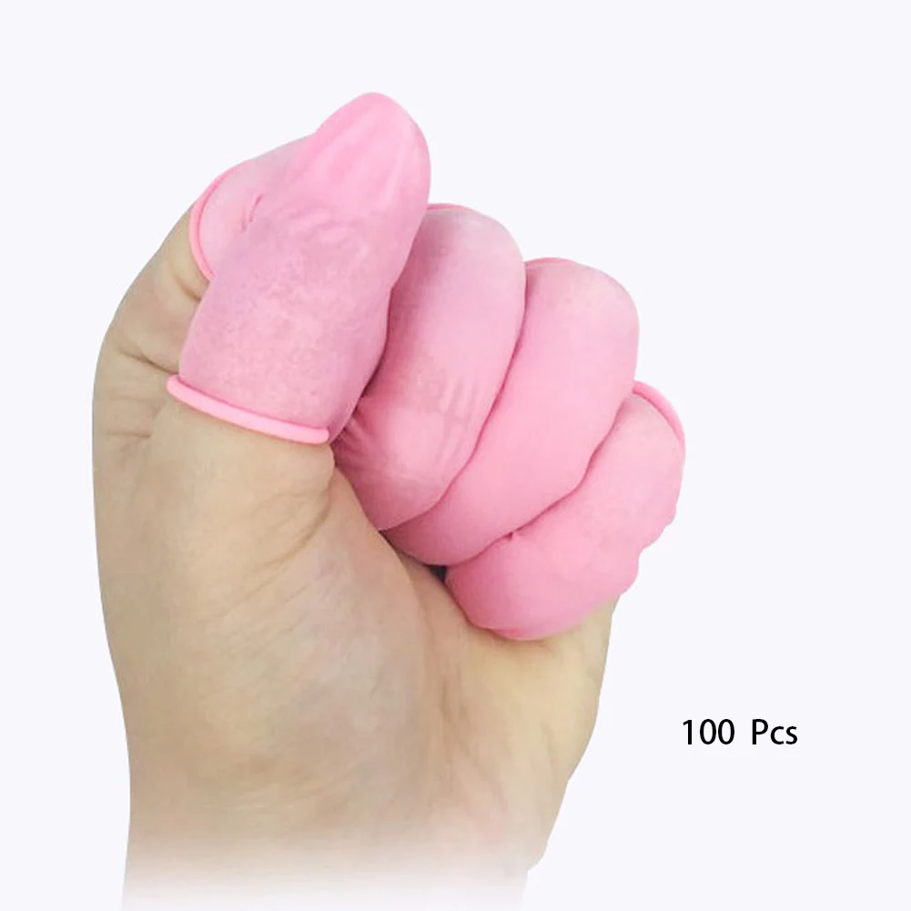 

100Pcs/Pack Makeup Rubber Industrial Apply Protective Gloves Jewelry Cleaning Disposable Latex Fingertips Finger Cot Anti Static