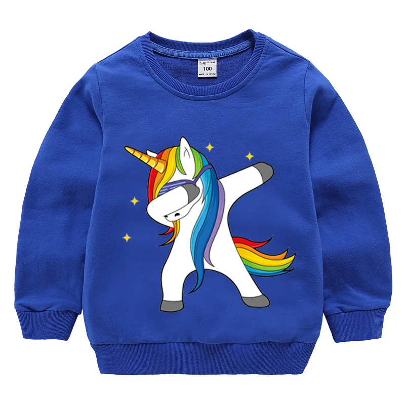Топы для девочек от 1 до 10 лет, осенний свитер для маленьких девочек с единорогом и радугой детская одежда для маленьких девочек, свитер - Цвет: color 4