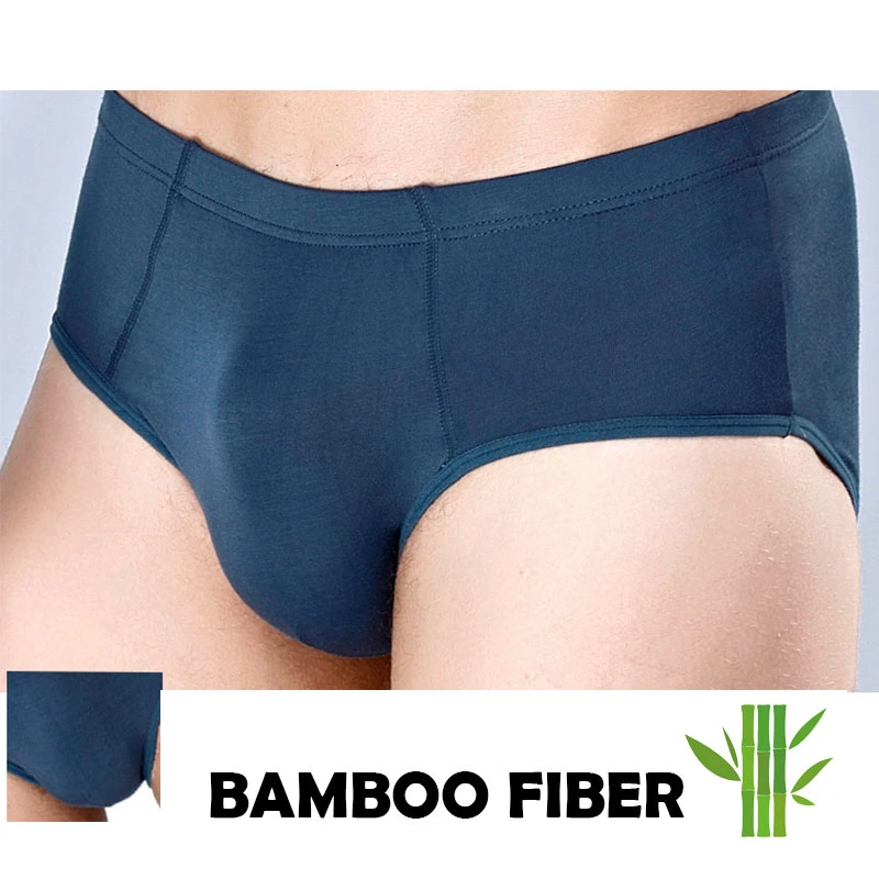 boxers and briefs Breathable Bamboo Fiber Men Underwear For Big Penis Plus Size Solid Color Basic Ropa Interior Hombre Sexi Silk Skins Slip Briefs bikini briefs