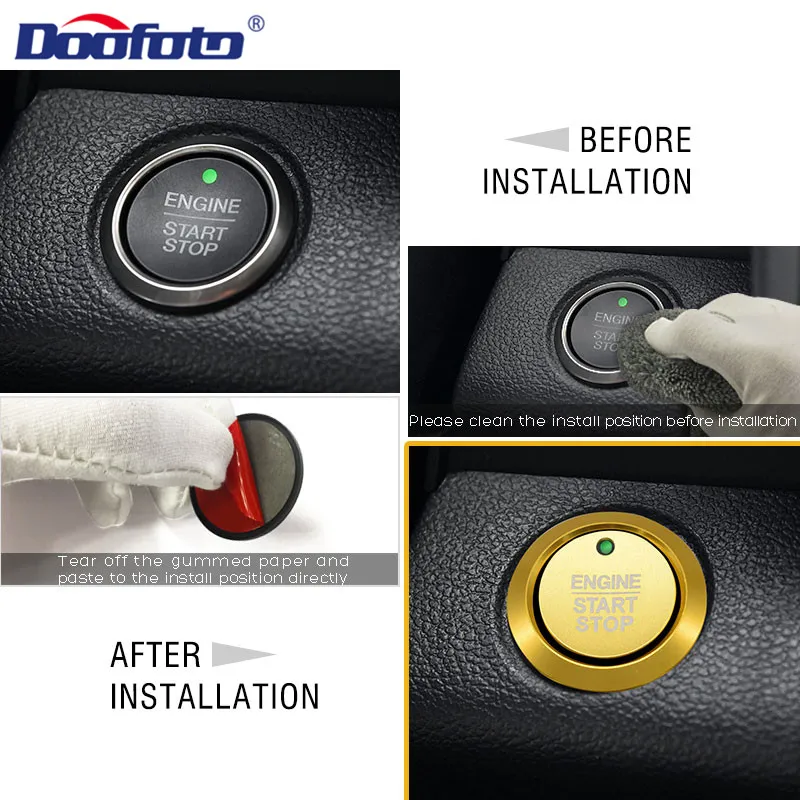 Car Engine Start Stop Cover Ignition Key Push Cover Rings Case for Ford Focus MK4 Fiesta ST Ecosport