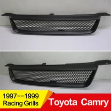 Использование для toyota camry racing grills 1997 98 99 год глянцевое углеродное волокно/FRP Refitt Передняя Центральная гоночная решетка крышка аксессуары