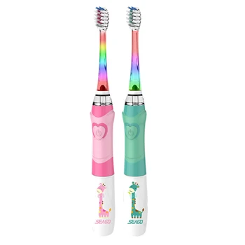 

Electric Toothbrush For Children Colorful Led Flashlight 16000 Strokes Frequency With 2 Heads Sonic Vibration Mouth Clean